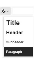screenshot of Ultra editor text formatting options Text styles