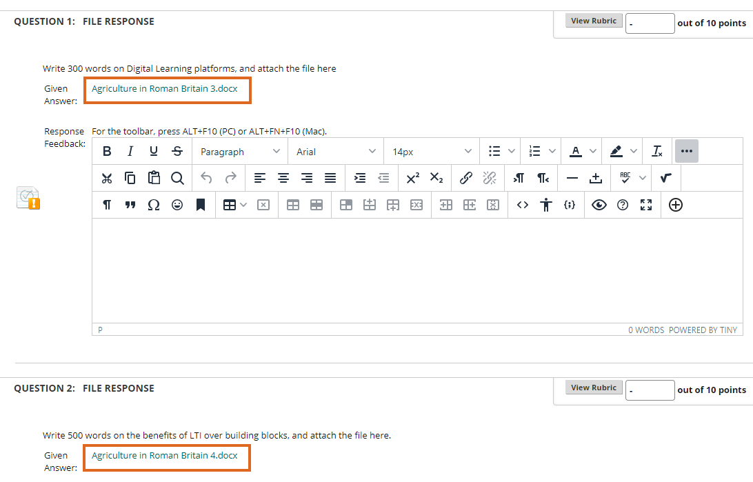 Download files from File Response questions