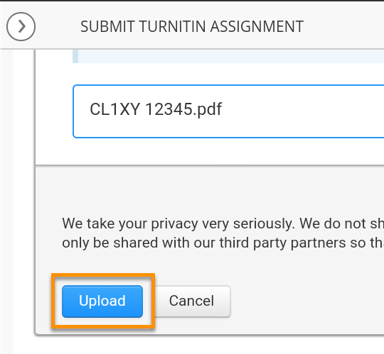 Upload to Turnitin - mobile browser view