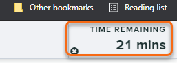 The exam timer which shows at the top right-hand corner of the screen during the exam.