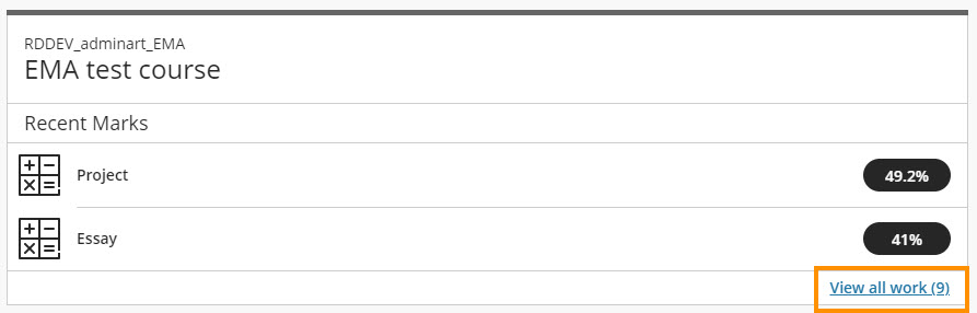 Student marks for a module